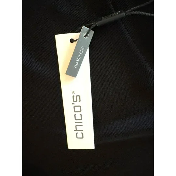 NWT Chicos Travelers Asym Colorblock Tunic Scandi Blue Short Sleeve Top XXL - Picture 4 of 8